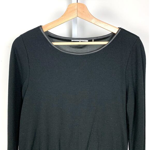 ELIE TAHARI Tie Waist Layered Look Sweater Dress Tiered Viscose Wool Black 8 - Picture 5 of 10